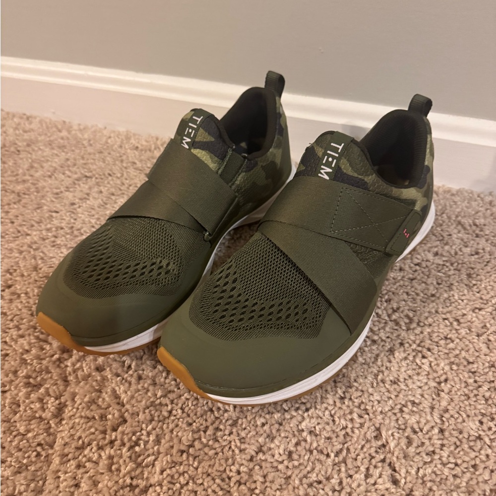 TIEM Indoor Cycling Shoes Olive Green Camo SPD Cleats